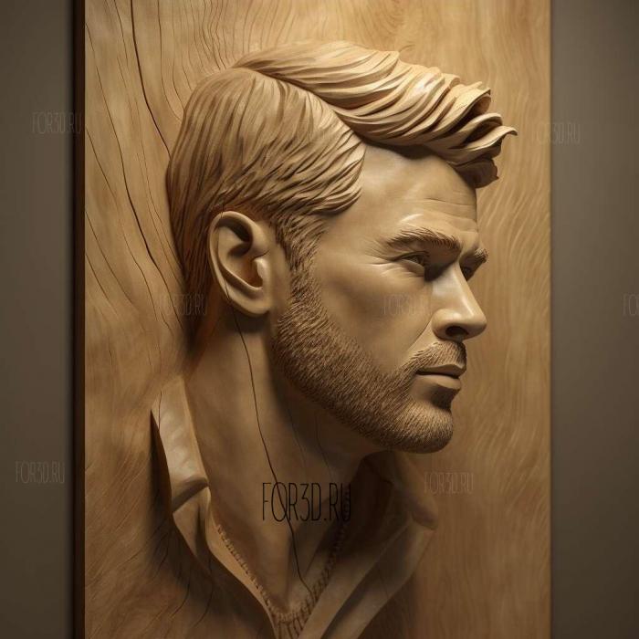 Chris Hemsworth 4 stl model for CNC